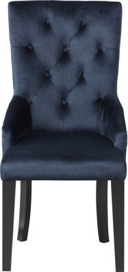 Mercer41 Navy Velvet Back Arm Chair Sloped For A Stylish Dining Room Luxury Dark & Use