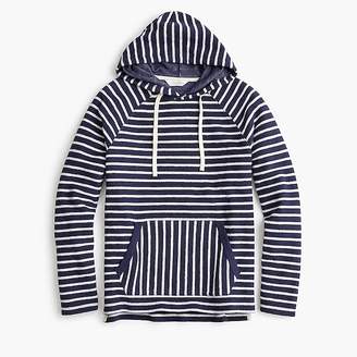 Tall reverse french terry fleece hoodie in blue stripe