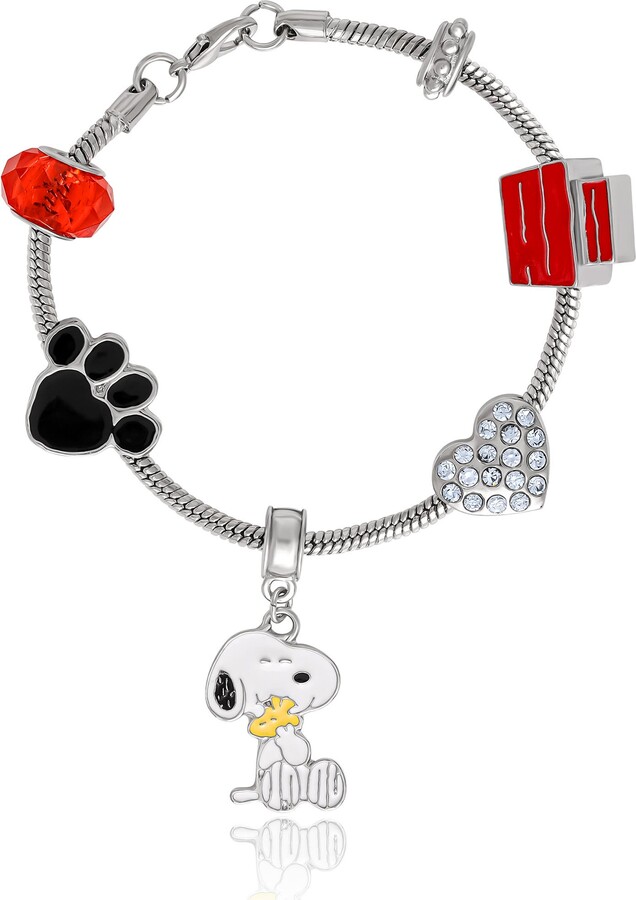 Snoopy Charm Bracelet - 6 Unique Charms