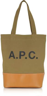 A.P.C. Axel Light Khaki Canvas Tote Bag