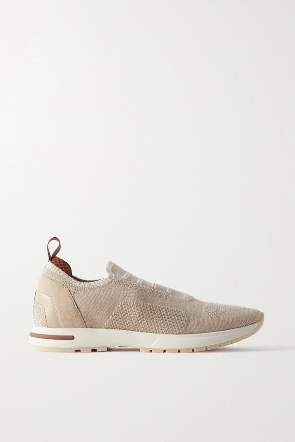 LORO PIANA Flexy Lady wool, leather and suede sneakers