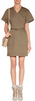 Thumbnail for your product : Victoria Beckham Victoria, Olive-Khaki Cotton Belted Dress