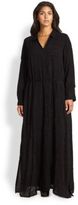 Thumbnail for your product : Johnny Was Johnny Was, Sizes 14-24 Button-Down Maxi Dress