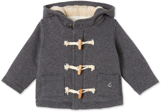 Petit Bateau Baby boys duffle coat in warm cotton fleece