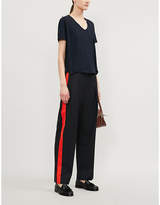 Thumbnail for your product : Claudie Pierlot Tie-collar cotton-jersey T-shirt