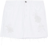 Thumbnail for your product : J Brand Bonny Embellished Frayed Denim Mini Skirt
