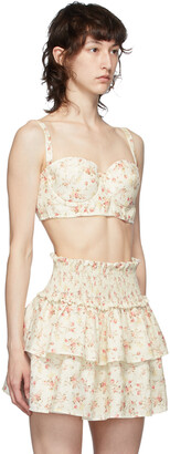 Wandering White & Pink Floral Bustier