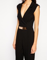 Thumbnail for your product : Lipsy Tuxedo Jumpsuit with Gold Belt Detail