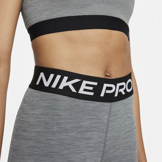 Nike Women's Pro 365 Mid-Rise Cropped Mesh Panel Leggings in Grey