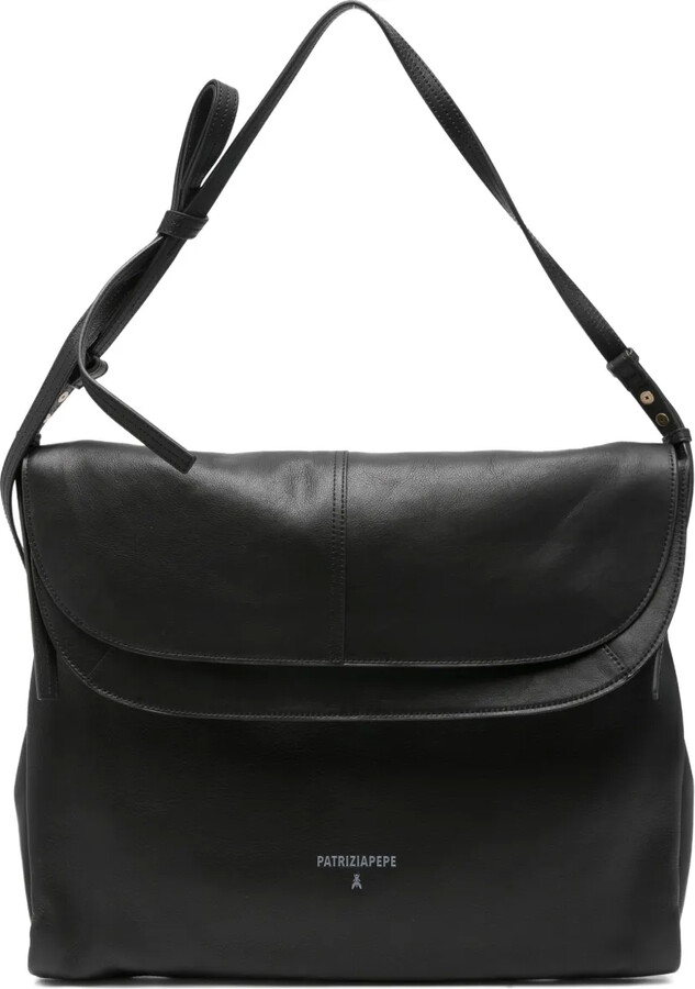 Patrizia Pepe Flap-Closure Leather Shoulder Bag