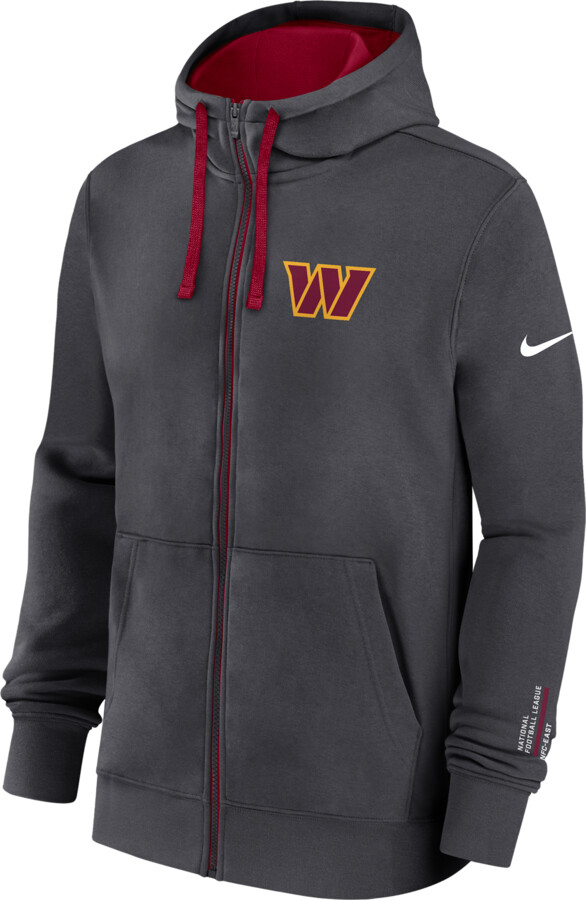 Washington Commanders Playbook Page Club Nike Men's NFL Full-Zip Hoodie in Grey | 01NC483M9E-YYQ