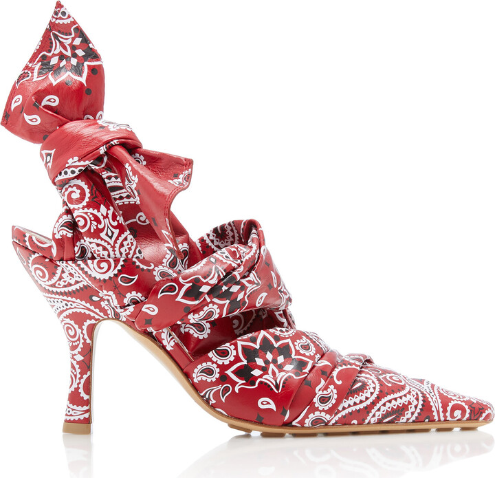 Bottega Veneta Bunnie Bandana Leather Slingback Pumps