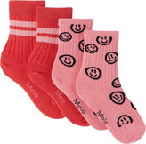 Thumbnail for your product : Molo Two-Pack Kids Pink & Red Nomi Socks