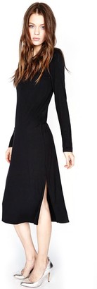 Michael Lauren Rivera L/S V Neck 3/4 Body Dress in Black