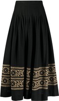Thumbnail for your product : Yves Saint Laurent Pre-Owned 1970s Floral Embroidery Full Skirt