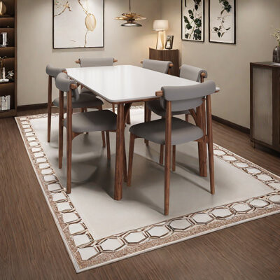 LJIA home Graceful Simple Luxury Dining table and chairs