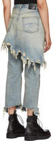 Thumbnail for your product : R 13 Blue Double Classic Shredded Hem Jeans