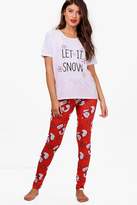 Thumbnail for your product : boohoo Saffron 'Let It Snow' Tee & Legging Set