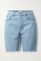 Thumbnail for your product : STILL HERE Sunset Frayed Striped Denim Shorts - Light denim