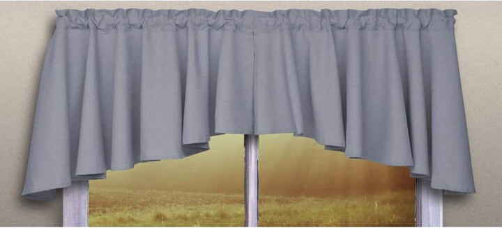 Ricardo Glasgow 62 in. W x 63 in. L Woven Rod Pocket Swags in Cornflower Blue (2-Pack)