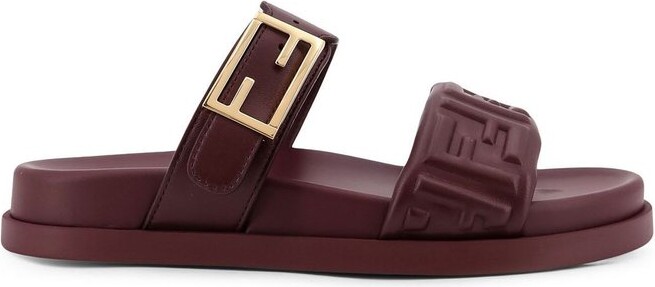 Fendi Feel FF Embossed Sandals