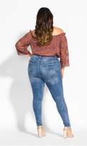Thumbnail for your product : City Chic Citychic Harley Ankle Skinny Jean - denim