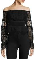 Thumbnail for your product : KENDALL + KYLIE Off-the-Shoulder Lace Top