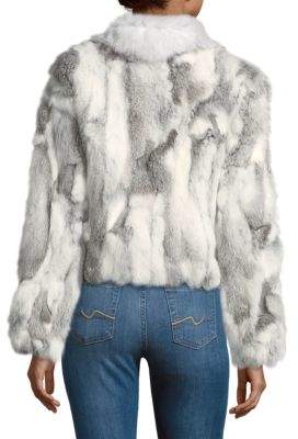 Adrienne Landau High Neck Fox & Rabbit Fur Jacket