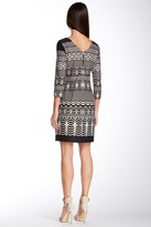 Thumbnail for your product : Taylor 3/4 Sleeve Pattern Ponte Sheath Dress