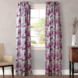 Laura Ashley Lidia Nature/Floral Semi-Sheer Rod pocket Curtain Panels