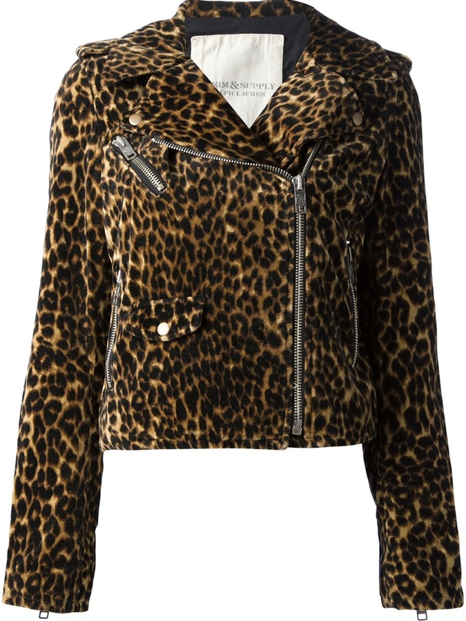 Denim & Supply Ralph Lauren leopard print biker jacket - ShopStyle