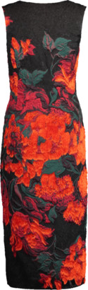 Oscar de la Renta Floral Print Cocktail Dress