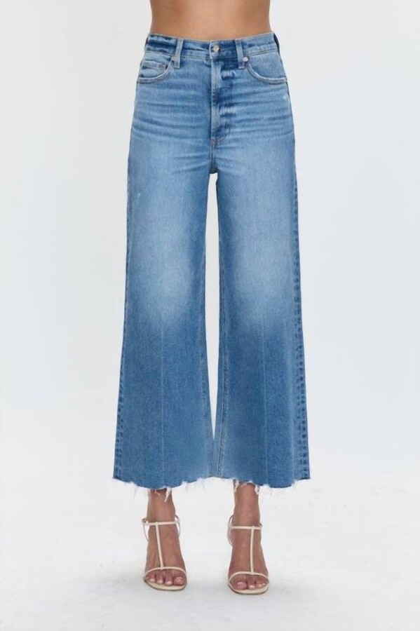Pistola Denim Lana Crop Wide Leg Jean In Vintage