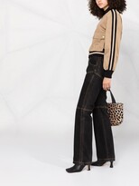 Thumbnail for your product : Iceberg Stripe-Print Cropped Bomber Jacket