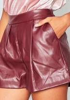Thumbnail for your product : Ever New Ever New Harmonie Burgundy Faux Leather Shorts