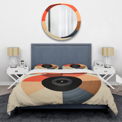 Design Art Colorful Retro Vinyl IV - Vinyl Records Duvet Cover Set
