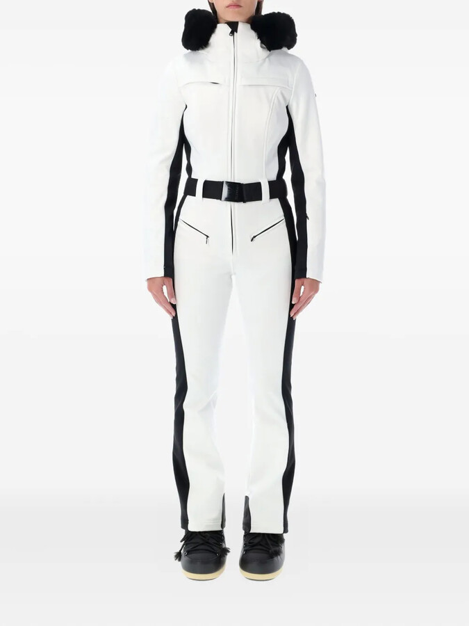 Goldbergh Parry Belted Hooded Faux Fur-trimmed Ski Suit White