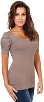 Thumbnail for your product : KRISP 3900-08: Ruched Short Sleeve Jersey Top