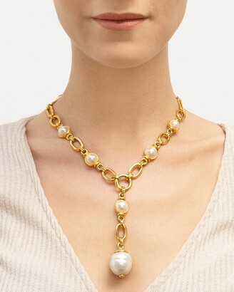 Ben-Amun Pearly Chain-Link Y-Necklace