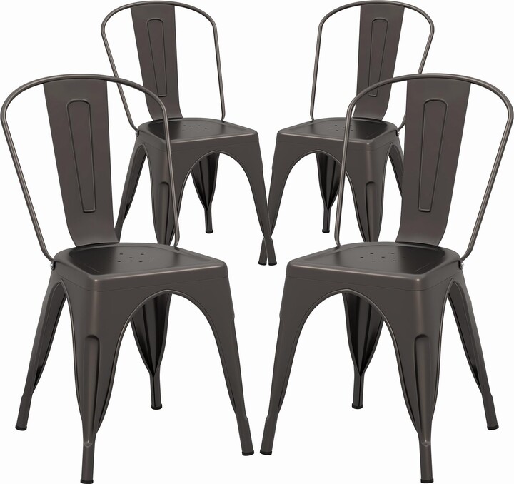 Costway Metal Dining Chairs Set of 4