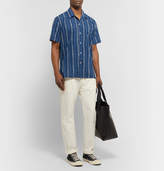 Thumbnail for your product : Freemans Sporting Club Camp-Collar Indigo-Dyed Printed Cotton Shirt