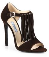 Thumbnail for your product : Prada Suede Fringe Sandals
