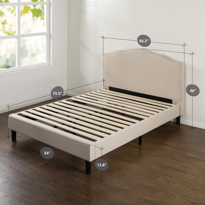Zinus Priage By Taupe Scalloped, Priage Bed Frame