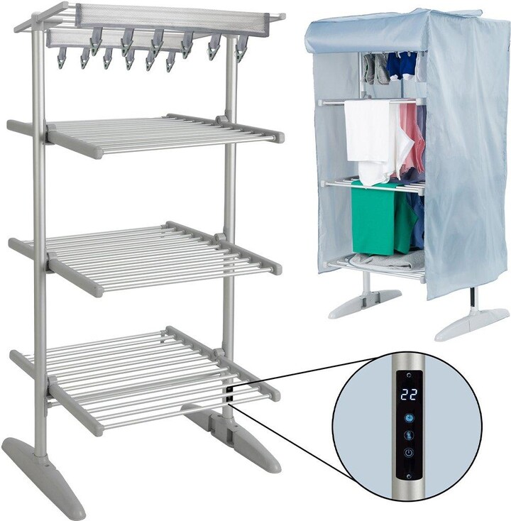 Glamhaus Digital Electric Heated Clothes Airer Dryer Timer 3 Tier
