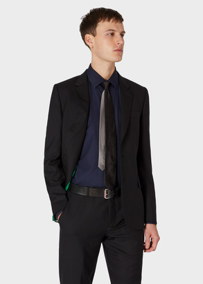 Men's Black And Grey Split Colour Narrow Silk Tie