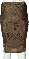 Thumbnail for your product : Gucci Brown Jersey Ruched Detail Fitted Skirt S
