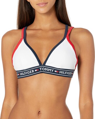 Tommy Hilfiger Women's Iconic Bikini Top with Logo Taping