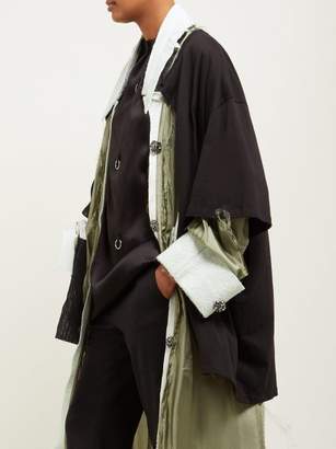Raf Simons Deconstructed Satin Coat - Womens - Green Multi