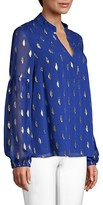 Thumbnail for your product : Lilly Pulitzer Shea Metallic Silk Teardrop-Print Tunic