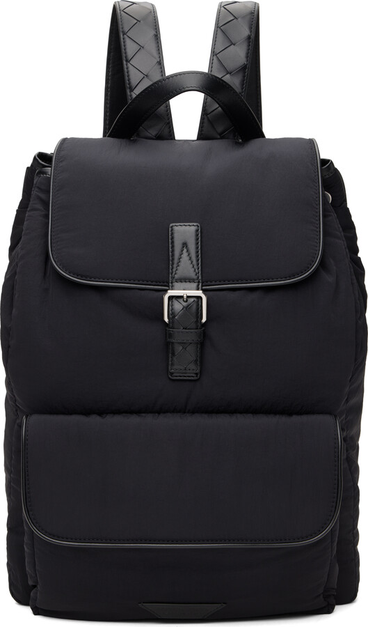 Bottega Veneta Black Crossroad Backpack